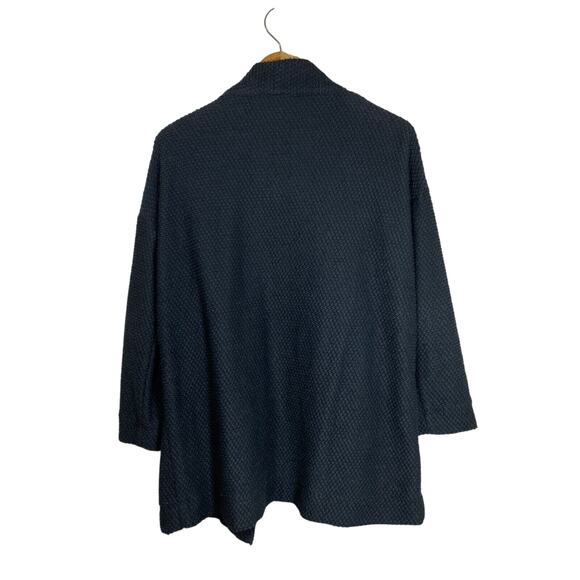 Marine Layer Cardigan Womens MEDIUM Black Knit Pockets Mid‎ Length Open Jacket - Picture 2 of 6